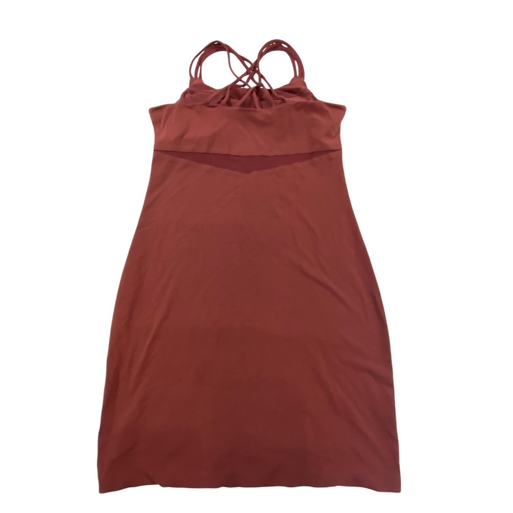 Athleta Hyper Focused Bra Dress Powervita Rust Strappy Back Mini‎ Dress Medium - Picture 4 of 13
